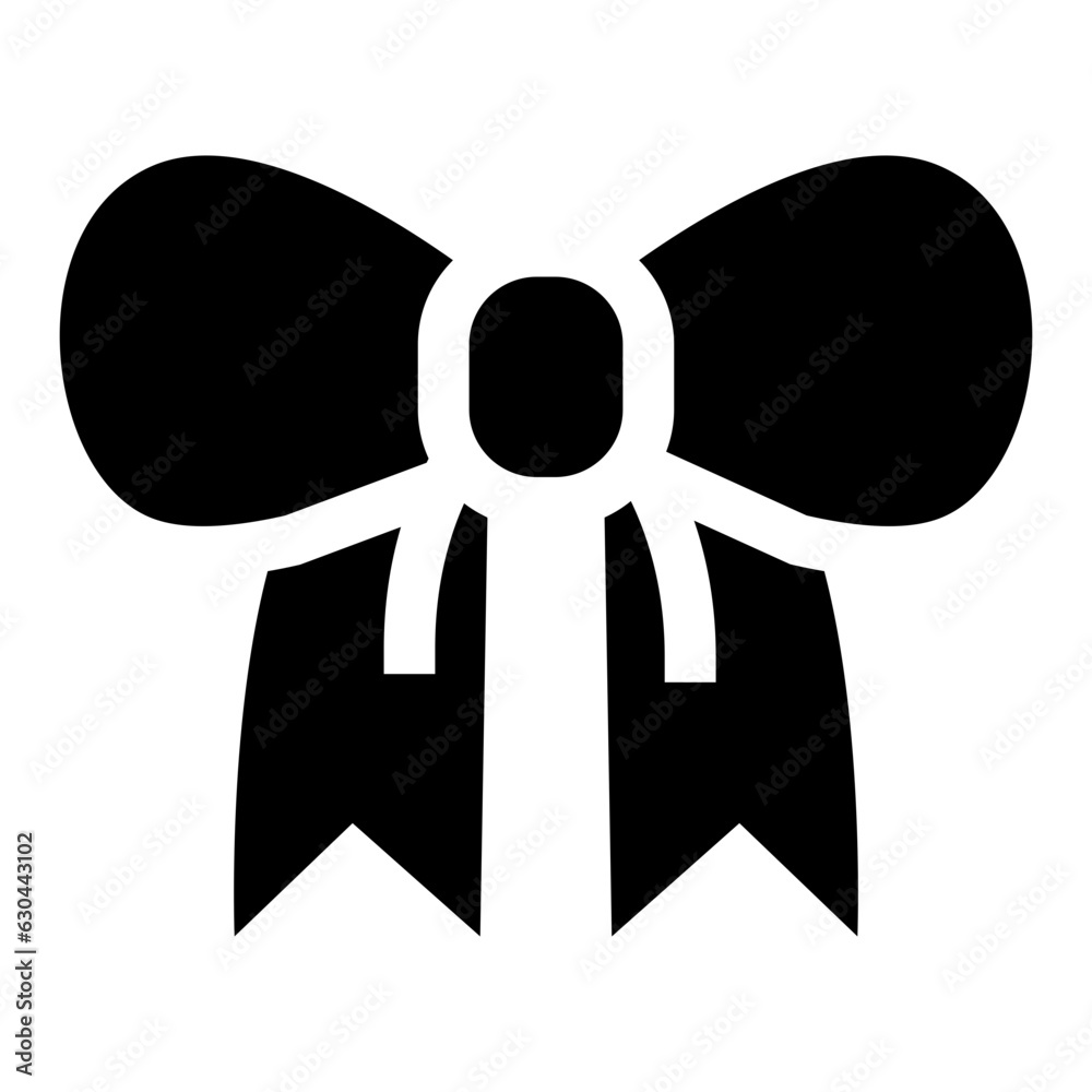 リボンを表す塗りつぶしスタイルのアイコン