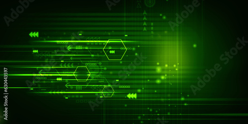 2d illustration Abstract futuristic electronic circuit technology background