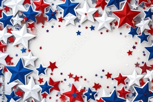 Five-pointed stars in the colors of the American flag. Background for your design. Patriot's Day.