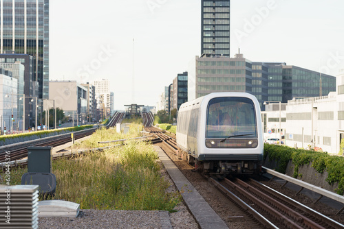 Copenhagen Metro M1 line in the new town Ørestad