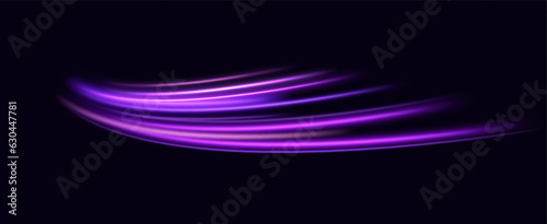 neon multicolored glowing swirl. The effect of moving at the speed of light. Easy trail. Shiny wavy path. Vector.