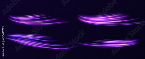 neon multicolored glowing swirl. The effect of moving at the speed of light. Easy trail. Shiny wavy path. Vector.