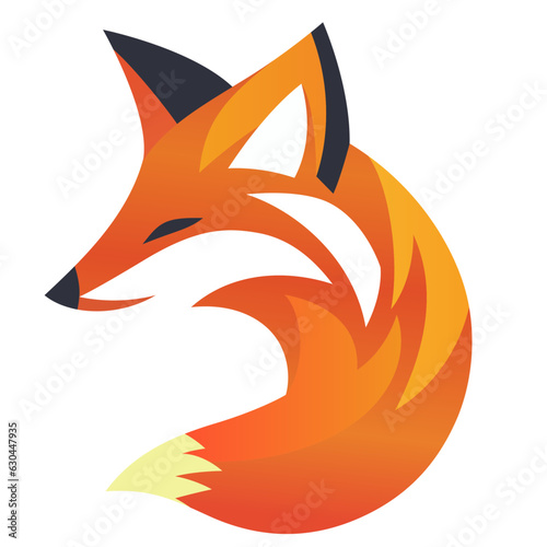 Fox logo template simple style vector illustration , Reynard, vixen , Tod, orange colored fox logo , symbol, icon stock vector image clip art
