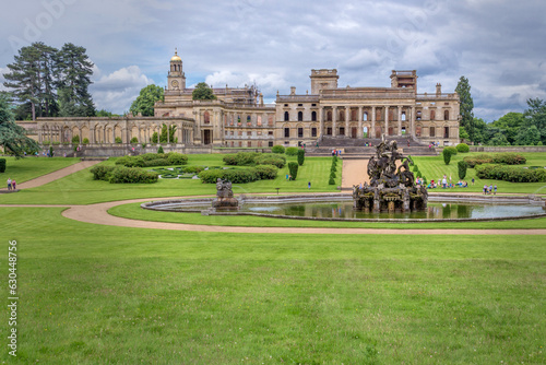 Fountain at Witley Court in spring. UK