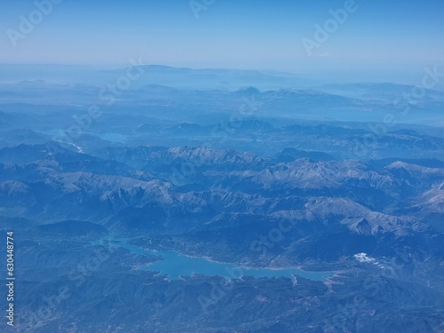 aerial view of the mountains 