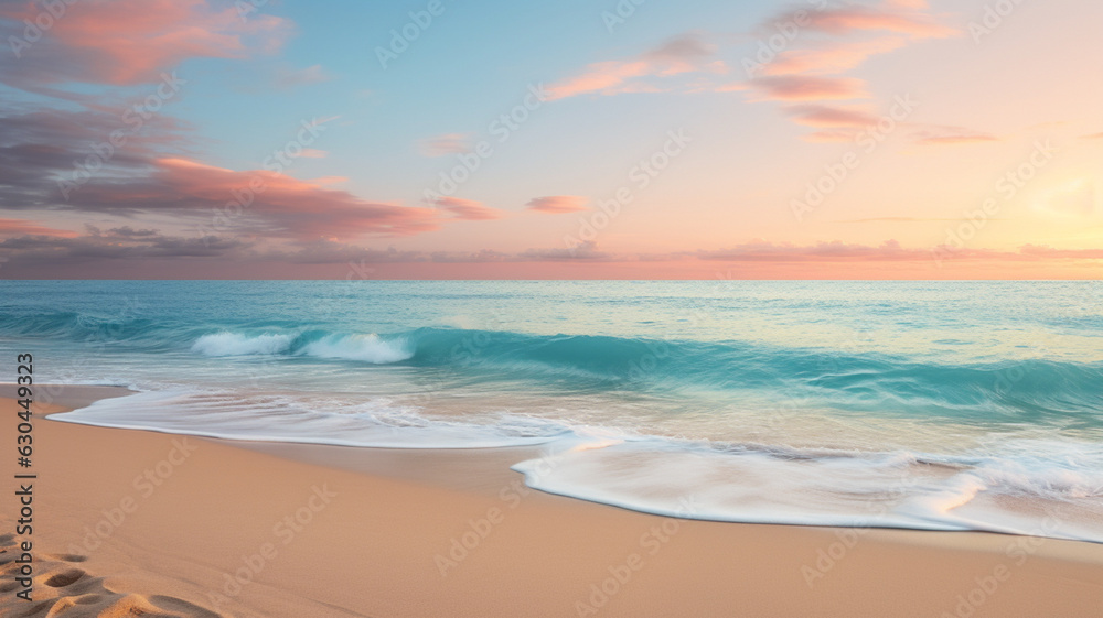 Golden sand with blue ocean. Beautiful tropical beach. White sand tropical paradise beach background summer vacation concept. Sea water against a white cloudy blue sky. Copy space. Golden sand with blue ocean. Beautiful tropical beach. White sand tropical paradise beach background summer vacation concept. Sea water against a white cloudy blue sky. Copy space.