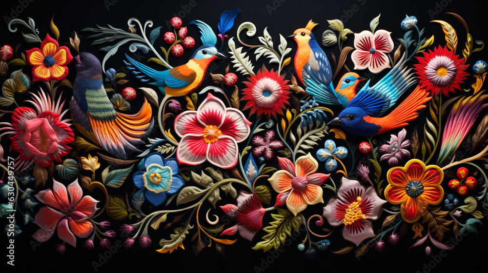 illustration beatiful colorful flowers painting