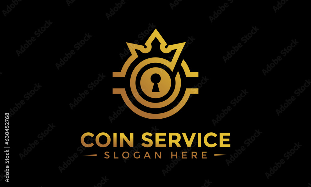 Coin service logo template. Vector Digital money. Block chain, finance symbol. Flat style vector illustration, Logotype financial company, logo vector coins and money. Coin service logo template. Vector Digital money. Block chain, finance symbol. Flat style vector illustration, Logotype financial company, logo vector coins and money.