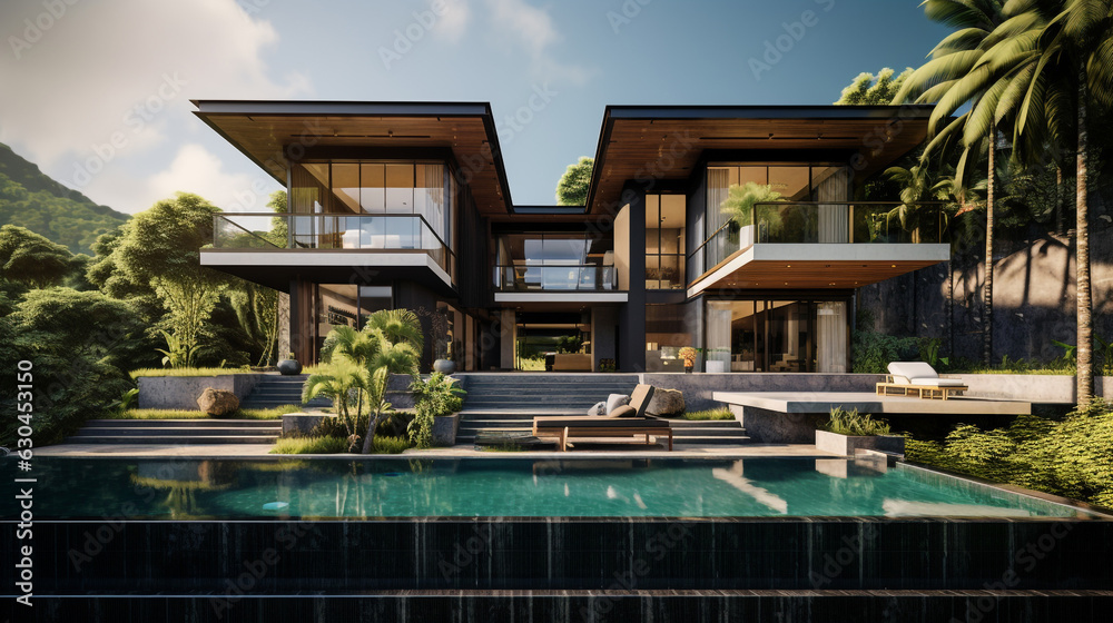 Luxury Villa House Exterior Modern Design Home Tropical Beautiful Ocean View Architecture