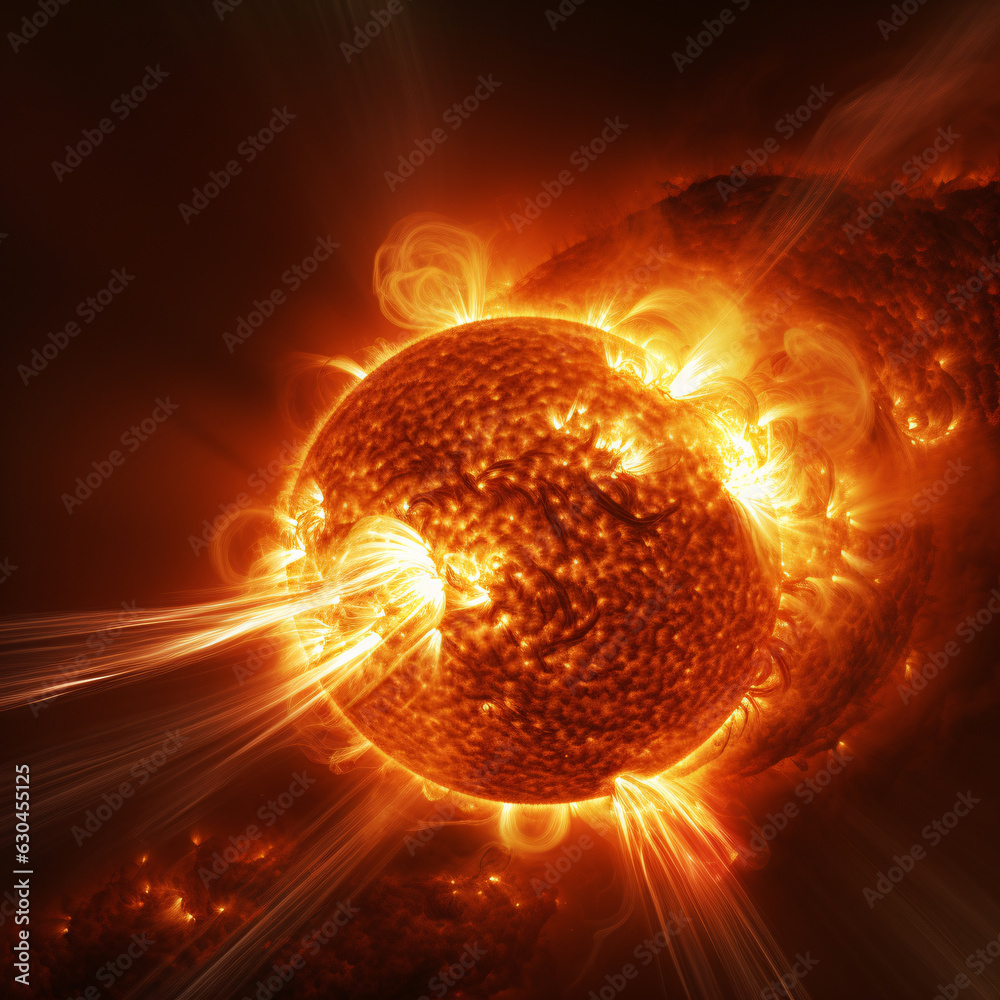 Hyper-realistic image of the sun's surface showcasing the raw power of ...