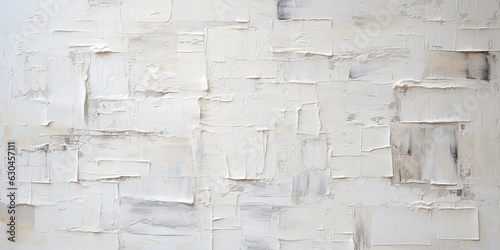 Tableau sur toile Generative AI, Closeup of impasto abstract rough white art painting texture