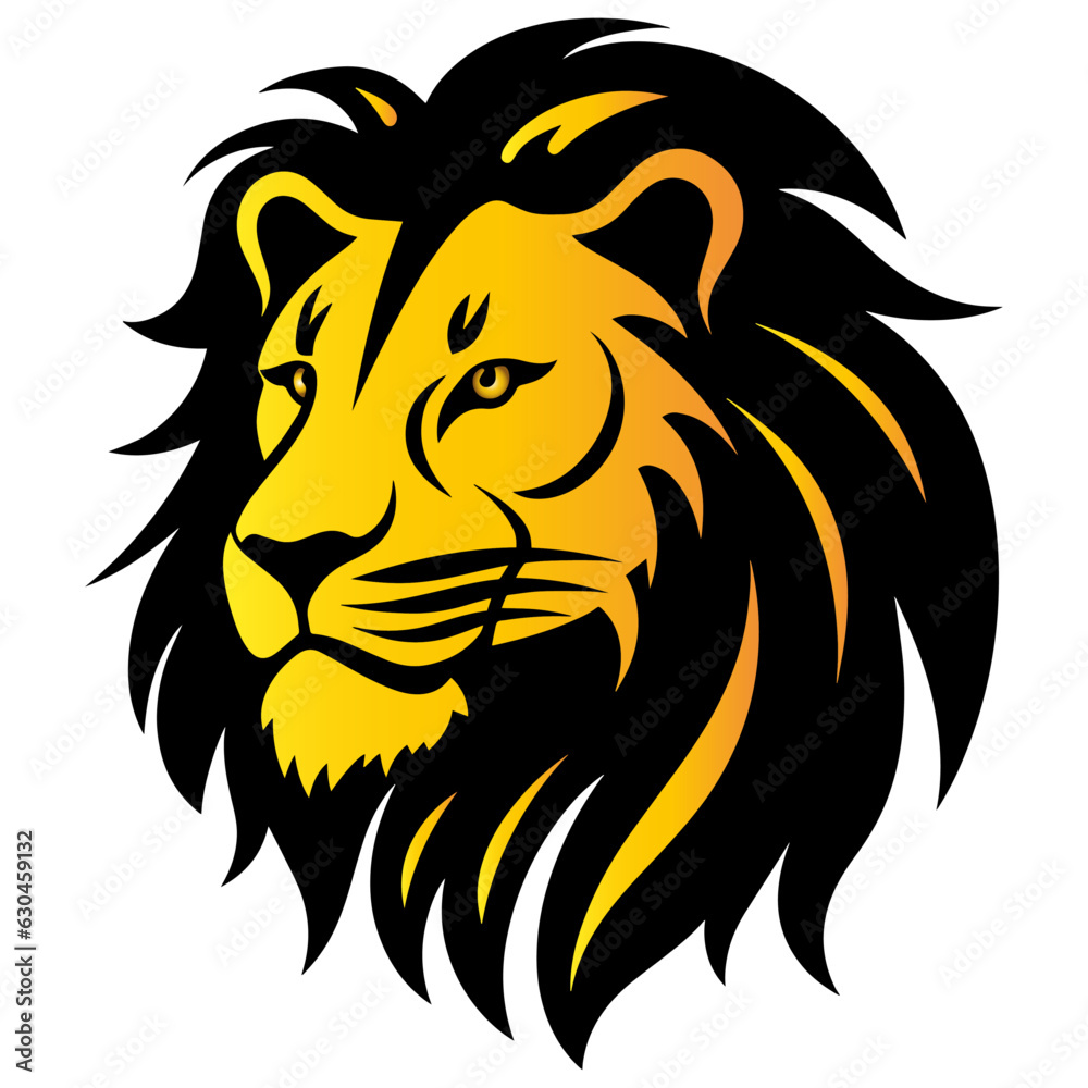 Lion head vector illustration, colorful lion head