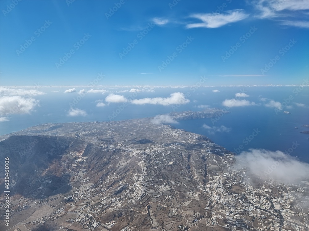 clouds over Santorini