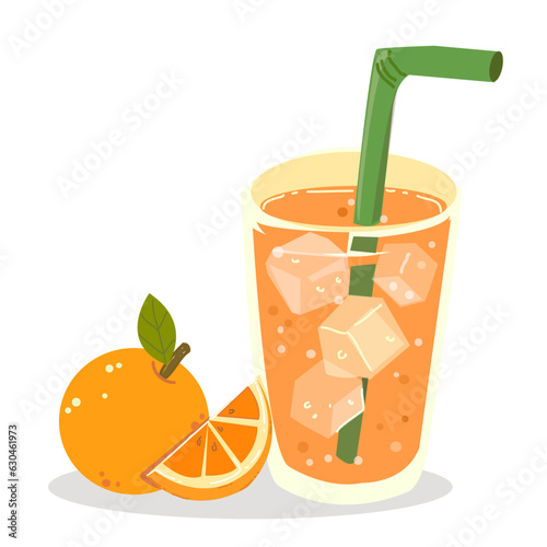 Orange Juice soda vector isolated on a white background 