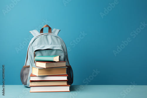 Wallpaper Mural Back to School: Full School Backpack with Books - Generative AI Torontodigital.ca