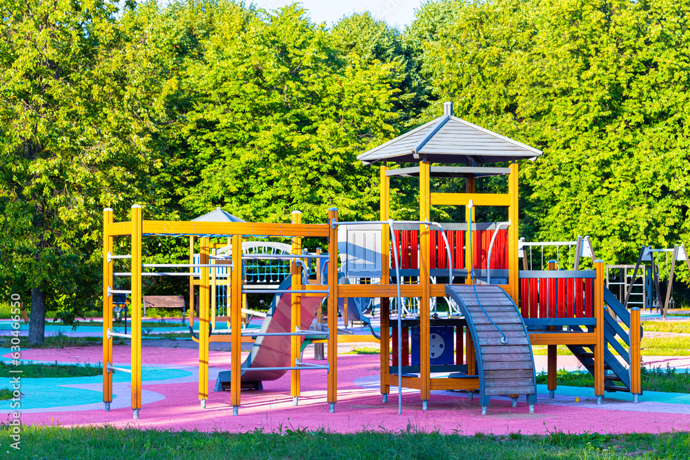 children's town on a deserted playground in the park children's town on a deserted playground in the park