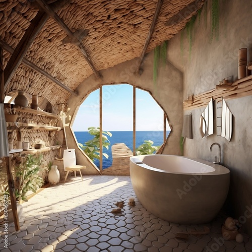 interior ocean view bathroom