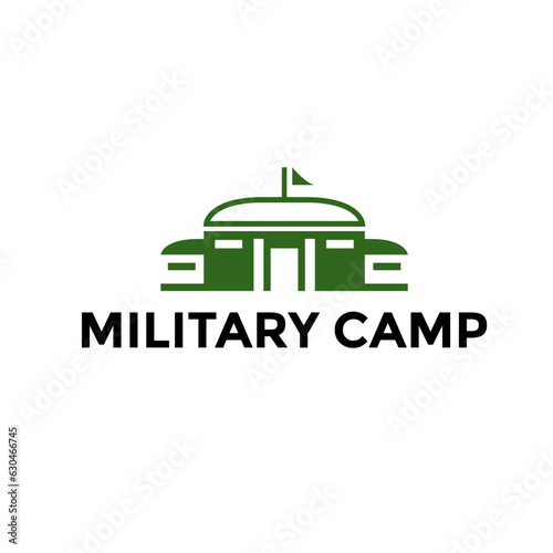 military camp simple vector logo