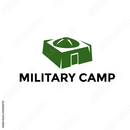 military camp simple vector logo