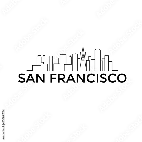 san francisco skyline vector design template illustration.