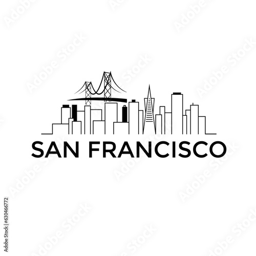 san francisco skyline vector design template illustration.