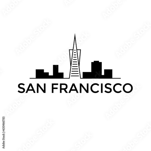 san francisco skyline vector design template illustration.