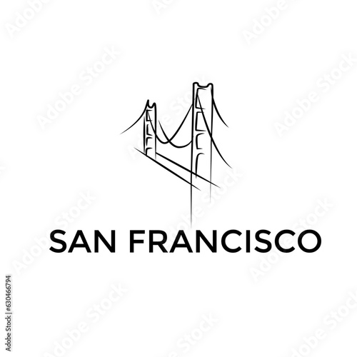 golden gate bridge in san francisco vector design illustration.