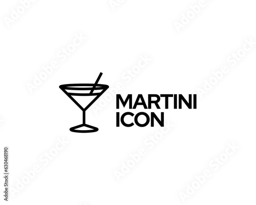 Drink logo, cocktail icon, martini drink, alcohol, vector illustration.