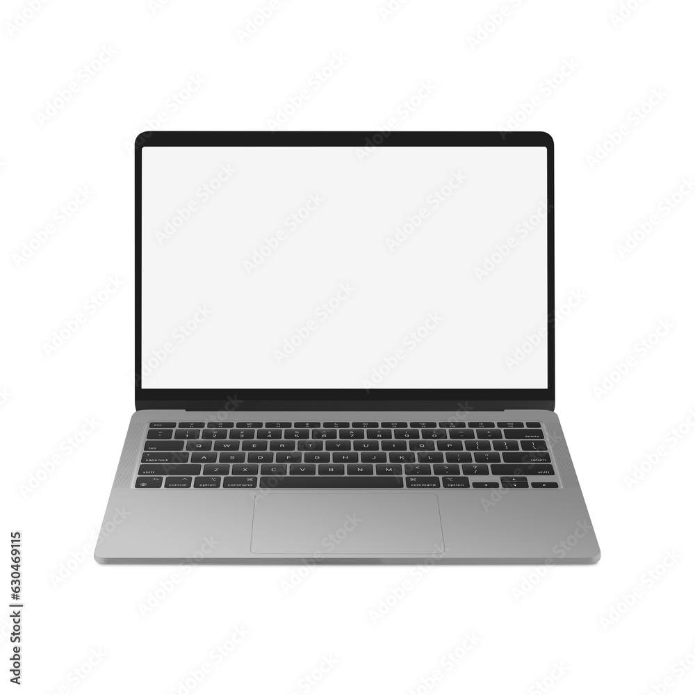 White Blank template laptop isolated on a white background