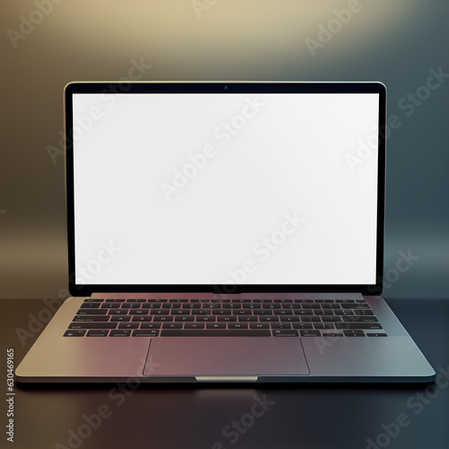 Blank Laptop template computer isolated on a greyish background