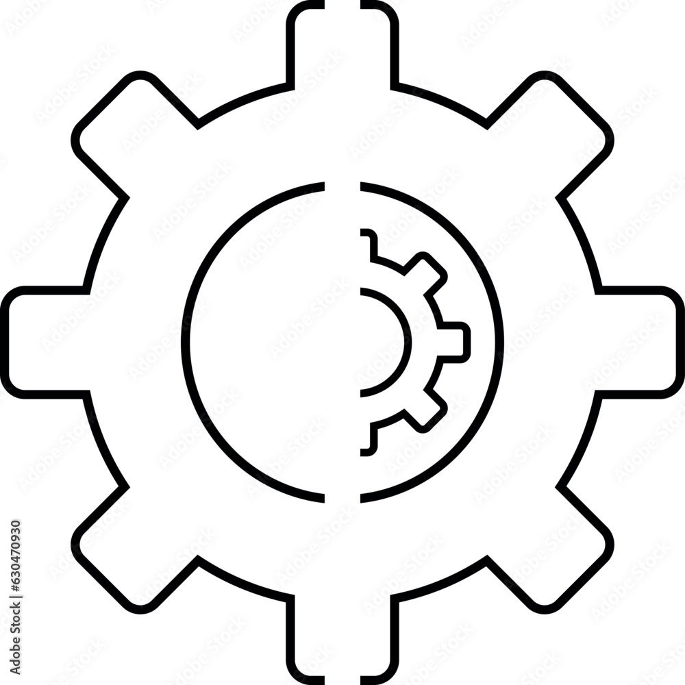 Black thin line broken gear like disruption icon. flat stroke style trend modern logotype graphic art design web element isolated on white. Vector ilustration. Black thin line broken gear like disruption icon. flat stroke style trend modern logotype graphic art design web element isolated on white. Vector ilustration.