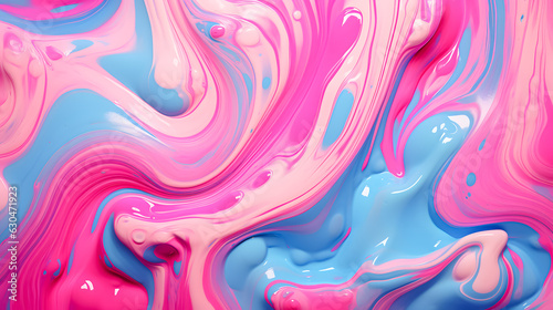 Colorful oil paints that flow into each other and form a beautiful pattern (Generative AI)