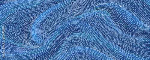 Wallpaper Mural Mosaic art waves texture, vector background Torontodigital.ca