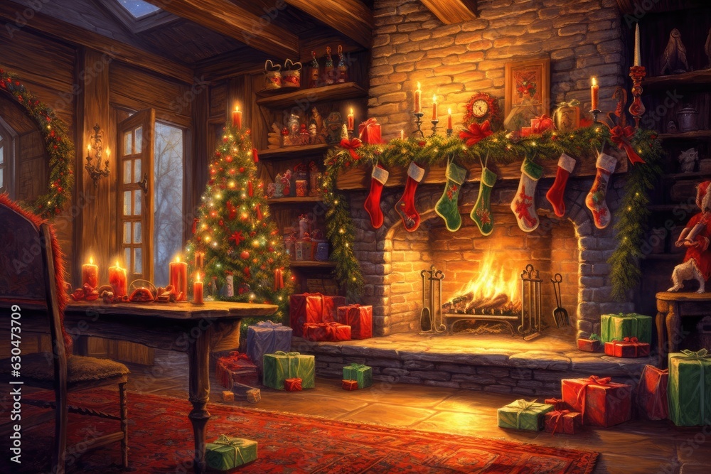 Christmas Illustrations for christmas themed card or season background