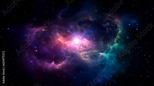 Universe filled with stars, nebula and galaxy. Generative ai