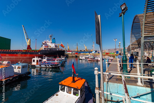 boats in port Vina del Mar, Valparaiso, Chile