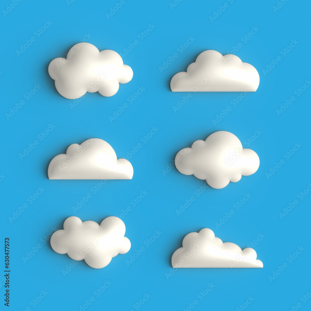 cute 3d cloud vector set design cute 3d cloud vector set design