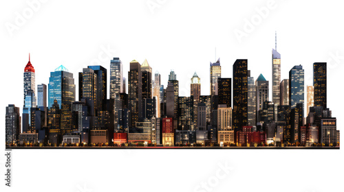 panoramic night city skyline isolated without background © Gustavo