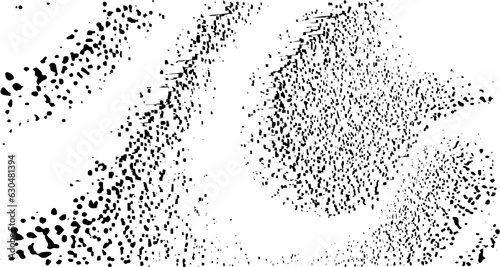 Abstract vector noise. Small particles of debris and dust. Distressed uneven background. Grunge texture overlay with fine grains isolated on white background. Vector illustration. EPS10.
