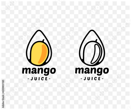 Mango, mango juice, mango in drop, graphic design. Fruit, drink, food, beverage, juicy and drinking, vector design and illustration