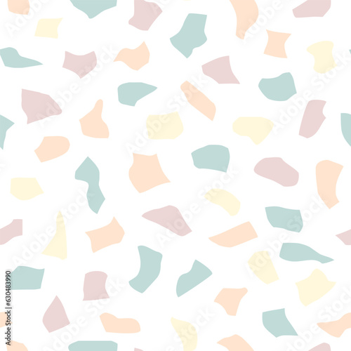 Vector abstract seamless pattern. Terrazzo floor tile imitation, stone texture. Trendy design for fabric, wrapping, backgrounds, wallpaper, textile.