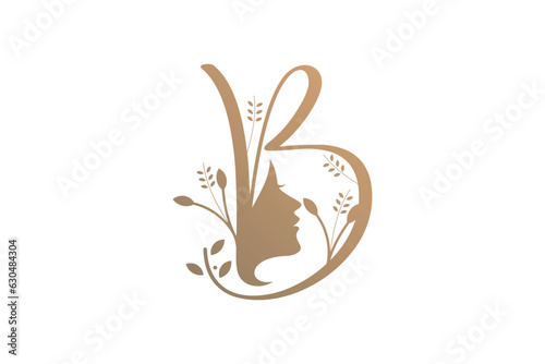 Beauty logo design vector with letter B concept