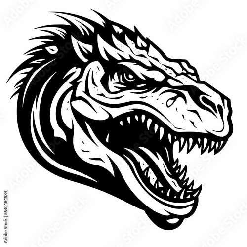 Dinosaur Tyrannosaurus Fangs Teeth Scary Monster Predator Jurassic Prehistoric Lizard Giant Tattoo Print Logo