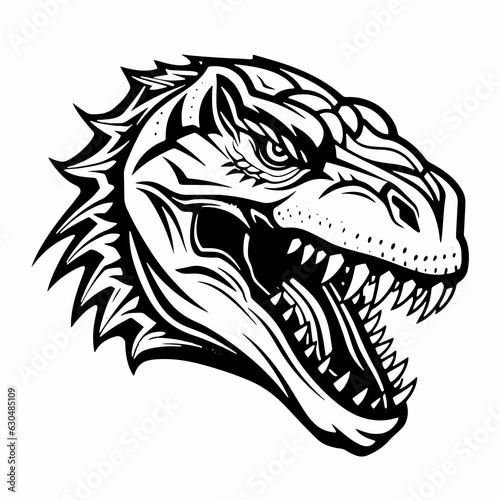 Dinosaur Tyrannosaurus Fangs Teeth Scary Monster Predator Jurassic Prehistoric Lizard Giant Tattoo Print Logo © Anatoly Shapoval