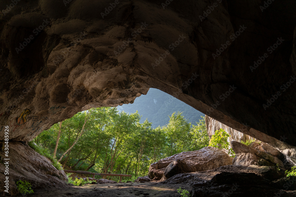 Old cave, (Shpella e Pellumbasit) near the city of Tirana, inside cave, stalactite Old cave, (Shpella e Pellumbasit) near the city of Tirana, inside cave, stalactite