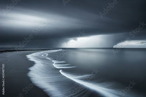 storm over the sea generated by AI technology 