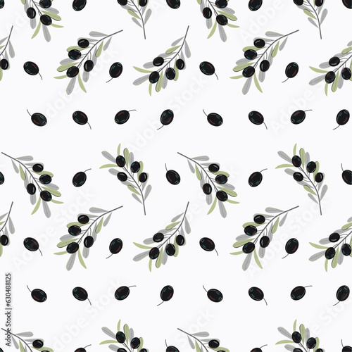 olive pattern, black olive sprig