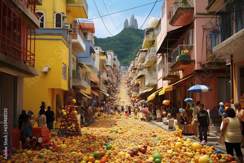 Carnival Culinary Fiesta: Pastel, Coxinha, and Brigadeiro Stands Bring Flavor to Rio's Bustling Streets © George Designpro