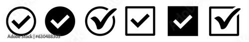 Green check mark icon. Check mark vector icon. Checkmark Illustration. Vector symbols set ,green checkmark isolated on white background. Correct vote choise isolated symbol.	
