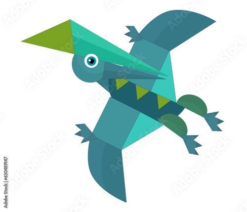 Cartoon dinosaur pterodactyl or other dino bird isolated illustration for kids photo